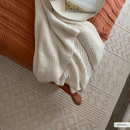 Drago White Washable Area Rug Rugs TriadCommerceInc