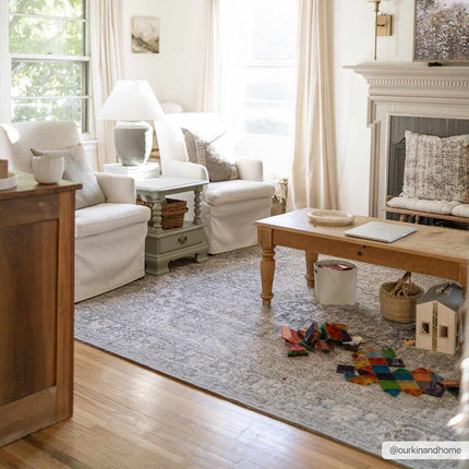 Greenpoint Dusty Blue Washable Rug Rugs TriadCommerceInc