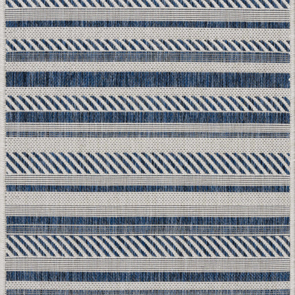 Olin White&Blue Striped Nordic Rug Rugs TriadCommerceInc