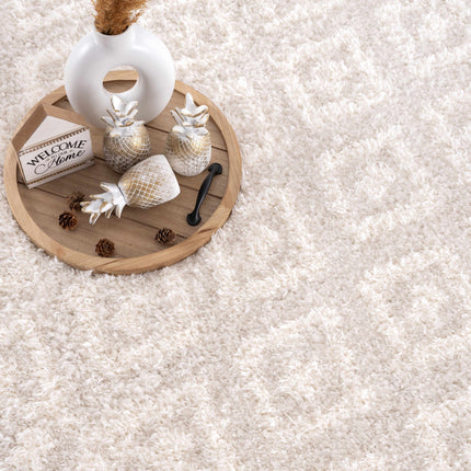 Eivin Cream Diamonds Plush Rug Rugs TriadCommerceInc