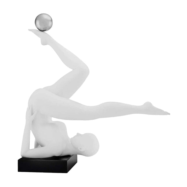 Emma Doll Sculpture // Matte White and Steel Sculpture TriadCommerceInc   