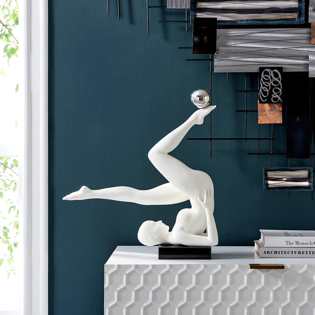 Emma Doll Sculpture // Matte White and Steel Sculpture TriadCommerceInc   