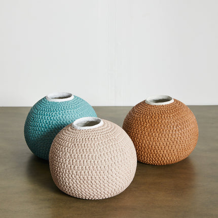 African Bibi Papier Vase in Pink, Rust, and Blue Décor TriadCommerceInc