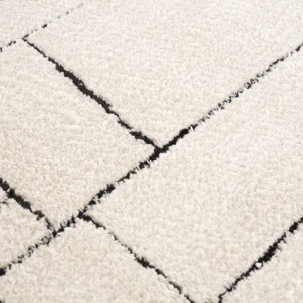 Keats Black & White Area Rug - Clearance Rugs TriadCommerceInc 6'7" x 9' Rectangle