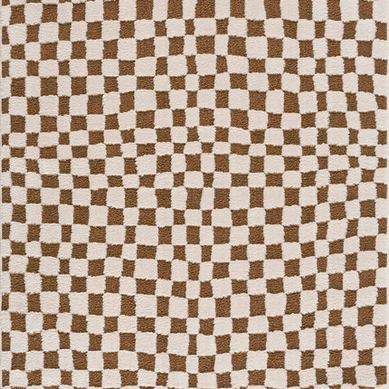 Lajos Brown Checkered Area Rug Rugs TriadCommerceInc