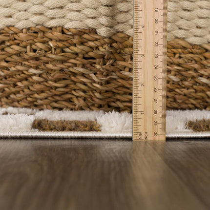 Lajos Brown Checkered Area Rug Rugs TriadCommerceInc