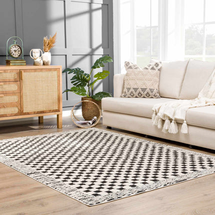 Leryn Black & White Checkered Area Rug Rugs TriadCommerceInc