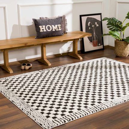 Leryn Black & White Checkered Area Rug Rugs TriadCommerceInc