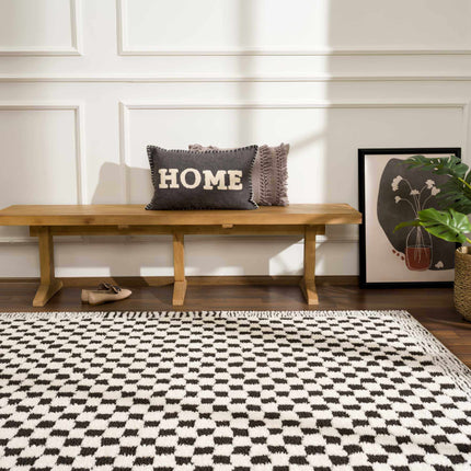 Leryn Black & White Checkered Area Rug Rugs TriadCommerceInc