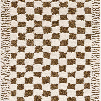 Leryn Brown&White Checkered Rug Rugs TriadCommerceInc