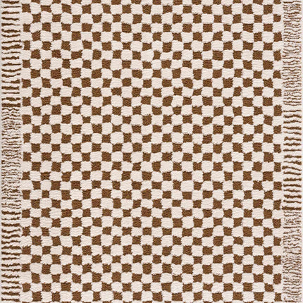 Leryn Brown&White Checkered Rug Rugs TriadCommerceInc