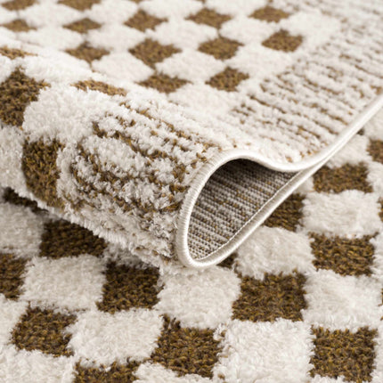 Leryn Brown&White Checkered Rug Rugs TriadCommerceInc