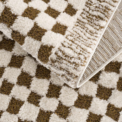 Leryn Brown&White Checkered Rug Rugs TriadCommerceInc