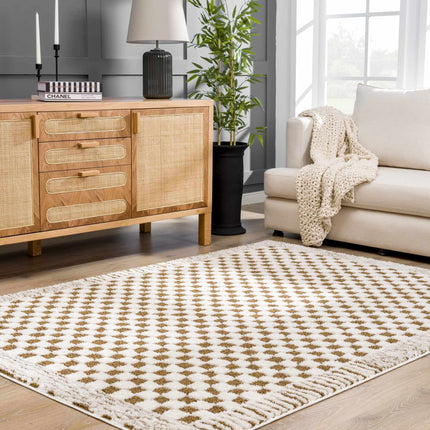 Leryn Brown&White Checkered Rug Rugs TriadCommerceInc