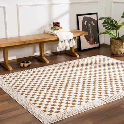 Leryn Brown&White Checkered Rug Rugs TriadCommerceInc