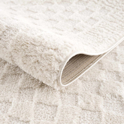 Leryn Ivory Checkered Area Rug Rugs TriadCommerceInc