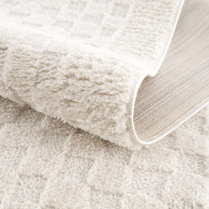 Leryn Ivory Checkered Area Rug Rugs TriadCommerceInc