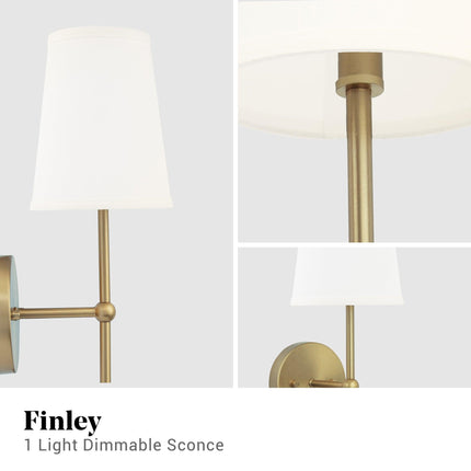 Finley 1-Light Satin Gold Dimmable Bathroom Sconce Home Decor > Lighting > Wall Lighting > Wall Sconces TriadCommerceInc