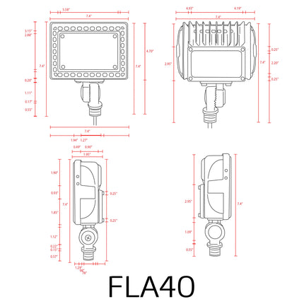 FLA40 40W Outdoor LED Flood Light Flood Light TriadCommerceInc
