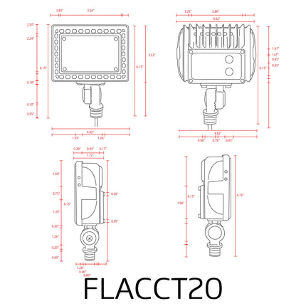 FLACCT20 5W-20W Outdoor LED Flood Light Flood Light TriadCommerceInc