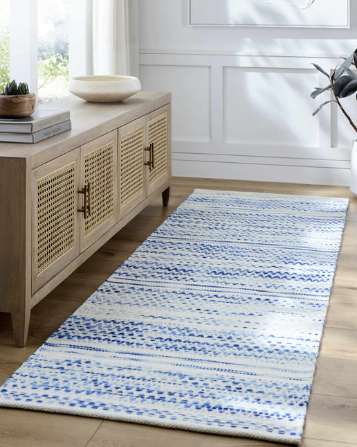 Williford Blue Wool Flatwoven Rug Rugs TriadCommerceInc