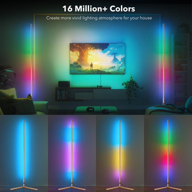 RGBCW Corner Floor Lamp - Golden Floor Lamps TriadCommerceInc 2-Pack