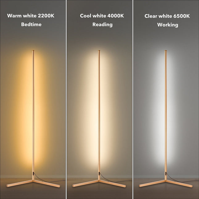 RGBCW Corner Floor Lamp - Golden Floor Lamps TriadCommerceInc