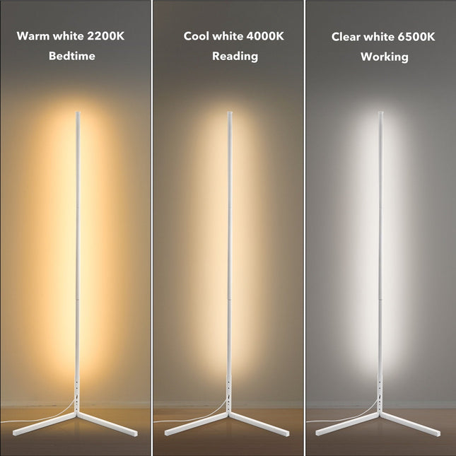 RGBCW Corner Floor Lamp - White Floor Lamps TriadCommerceInc
