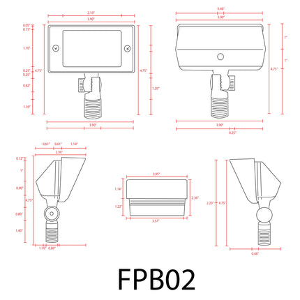 FPB02 Cast Brass Flood Light Flood Light TriadCommerceInc