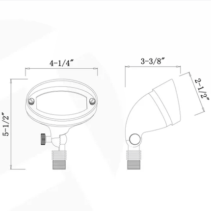 Brass Oval LED Directional Flood Light Outdoor Adjustable Flood Light TriadCommerceInc