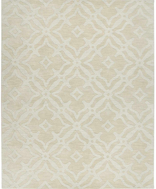 Fyffe Embossed Beige Wool Area Rug Rugs TriadCommerceInc 5' x 7'6" Rectangle