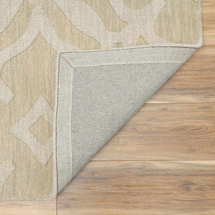 Fyffe Embossed Beige Wool Area Rug Rugs TriadCommerceInc