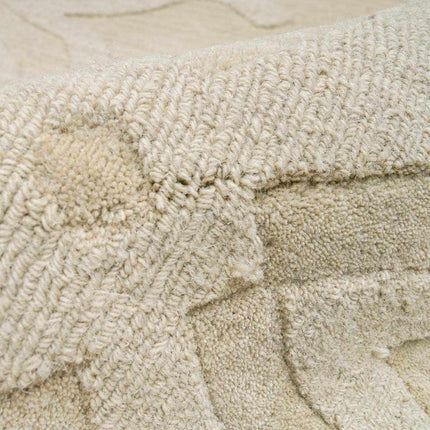 Fyffe Embossed Beige Wool Area Rug Rugs TriadCommerceInc