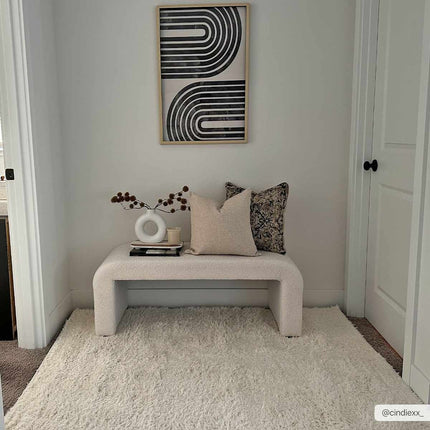 Faina Solid Cream Shag Rug Washable Rugs TriadCommerceInc 4' x 5'7" Rectangle