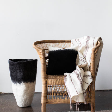 Eclipse Black & White Wool Floor Vase All Products TriadCommerceInc