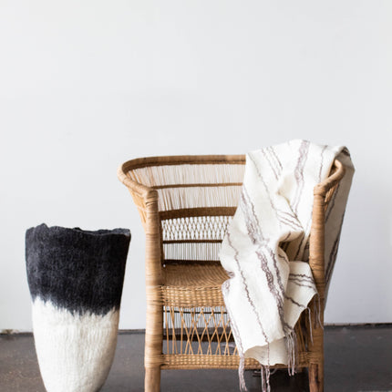 Eclipse Black & White Wool Floor Vase All Products TriadCommerceInc