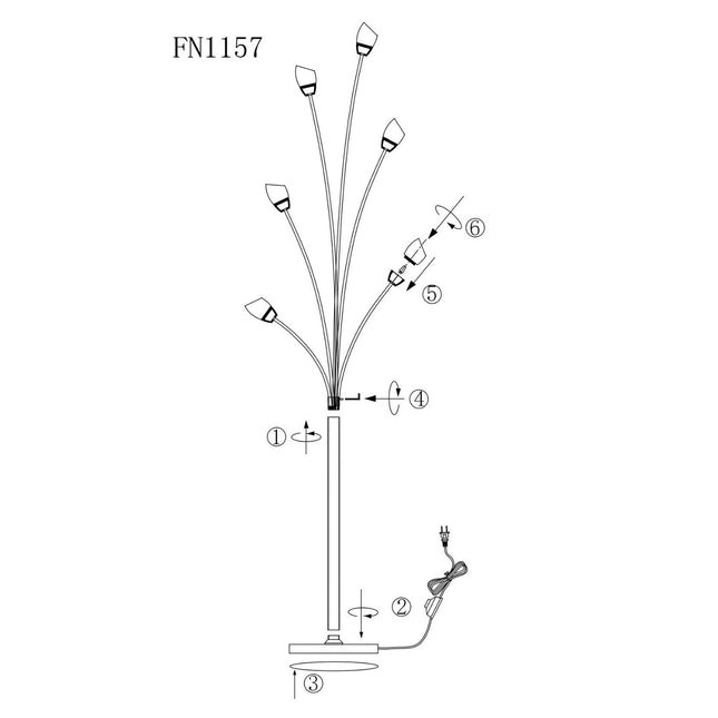 Flower Acrylic Floor Lamp // 6 Light Floor Lamps TriadCommerceInc   