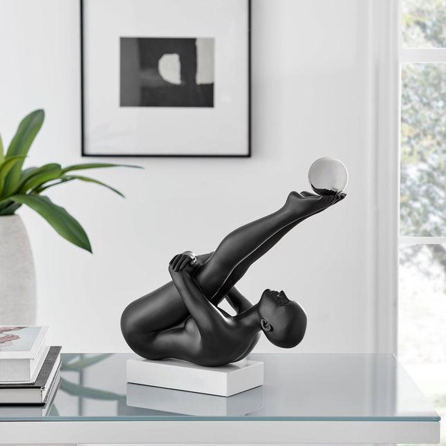 Francine Doll Sculpture // Matte Black and Steel Sculpture TriadCommerceInc   