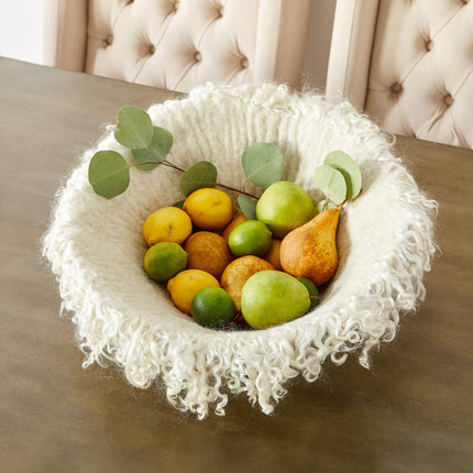 Fringed Skirt Decorative Wool Natural Bowl Baskets TriadCommerceInc