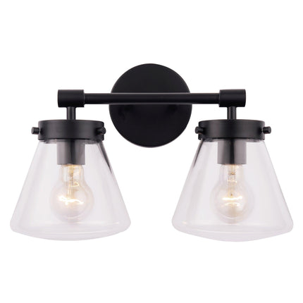 Gleam Modern Farmhouse 2-Light Vanity Light Black Fixture Home Decor > Lighting > Wall Lighting > Wall Sconces TriadCommerceInc Black