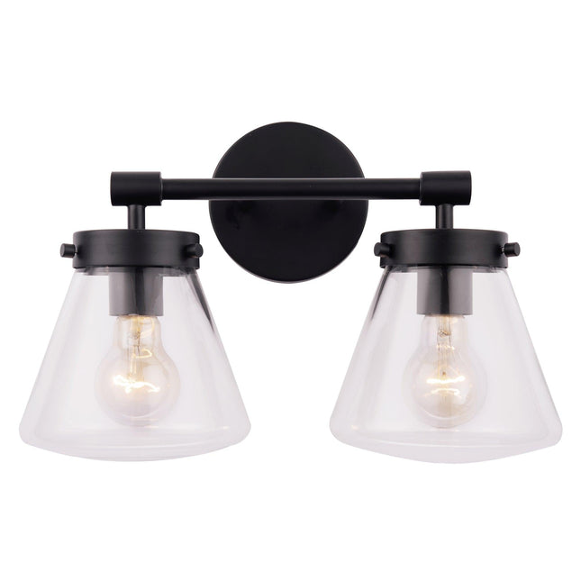 Gleam Modern Farmhouse 2-Light Vanity Light Black Fixture Home Decor > Lighting > Wall Lighting > Wall Sconces TriadCommerceInc Black