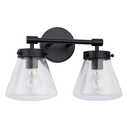 Gleam Modern Farmhouse 2-Light Vanity Light Black Fixture Home Decor > Lighting > Wall Lighting > Wall Sconces TriadCommerceInc