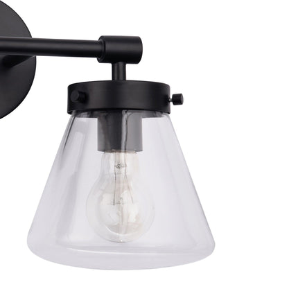 Gleam Modern Farmhouse 2-Light Vanity Light Black Fixture Home Decor > Lighting > Wall Lighting > Wall Sconces TriadCommerceInc
