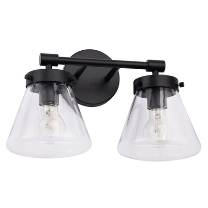 Gleam Modern Farmhouse 2-Light Vanity Light Black Fixture Home Decor > Lighting > Wall Lighting > Wall Sconces TriadCommerceInc