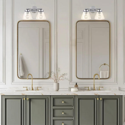 Gleam Modern Farmhouse 2-Light Vanity Light Black Fixture Home Decor > Lighting > Wall Lighting > Wall Sconces TriadCommerceInc