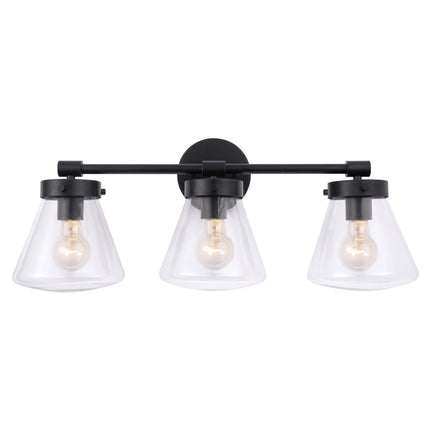 Gleam Modern 3-Light Dimmable Vanity Light Black Finish Home Decor > Lighting > Wall Lighting > Wall Sconces TriadCommerceInc