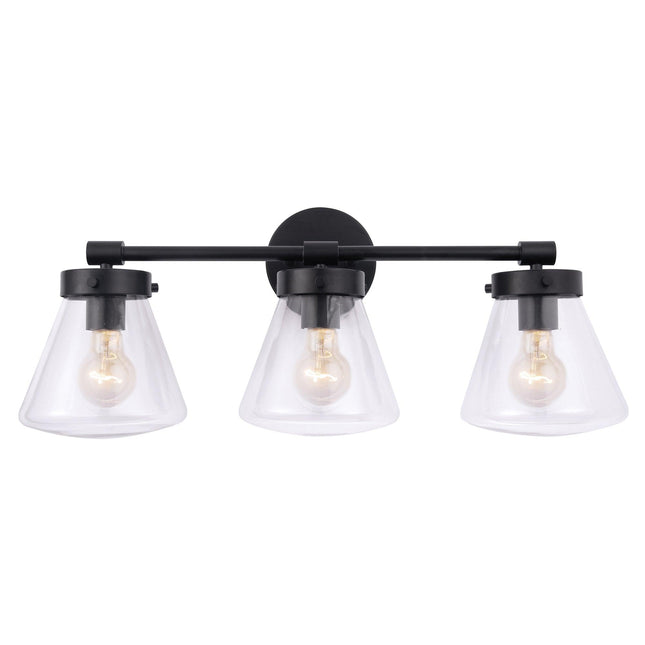 Gleam Modern 3-Light Dimmable Vanity Light Black Finish Home Decor > Lighting > Wall Lighting > Wall Sconces TriadCommerceInc