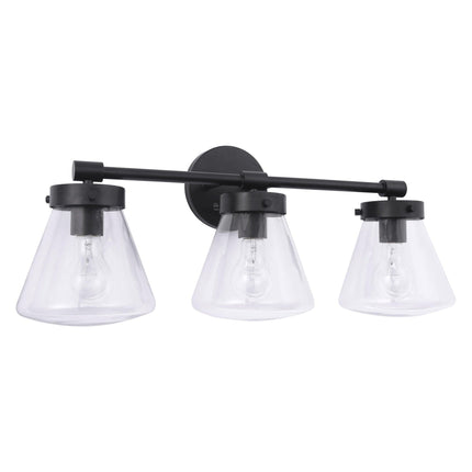 Gleam Modern 3-Light Dimmable Vanity Light Black Finish Home Decor > Lighting > Wall Lighting > Wall Sconces TriadCommerceInc