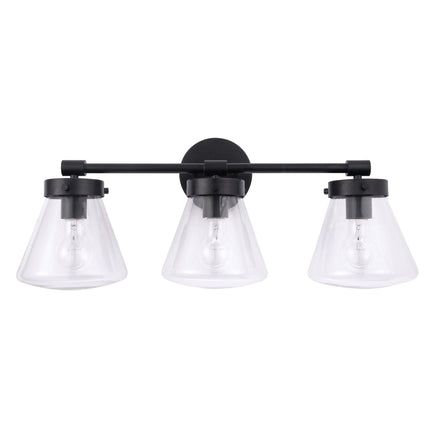 Gleam Modern 3-Light Dimmable Vanity Light Black Finish Home Decor > Lighting > Wall Lighting > Wall Sconces TriadCommerceInc Black