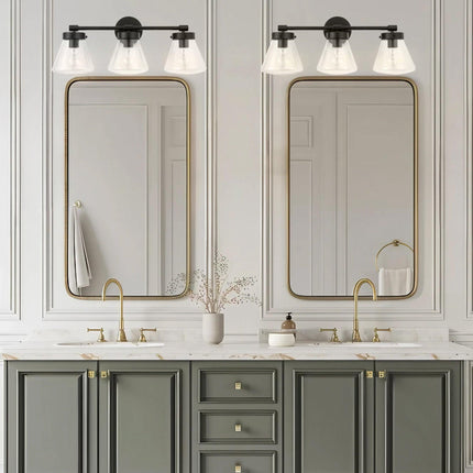 Gleam Modern 3-Light Dimmable Vanity Light Black Finish Home Decor > Lighting > Wall Lighting > Wall Sconces TriadCommerceInc